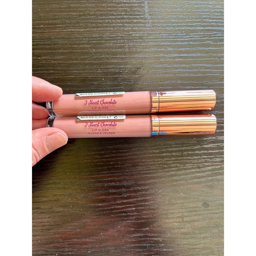 I Heart‎ Revolution Lip Gloss I Heart Chocolate Nude Pink Makeup Set 0.19 fl New